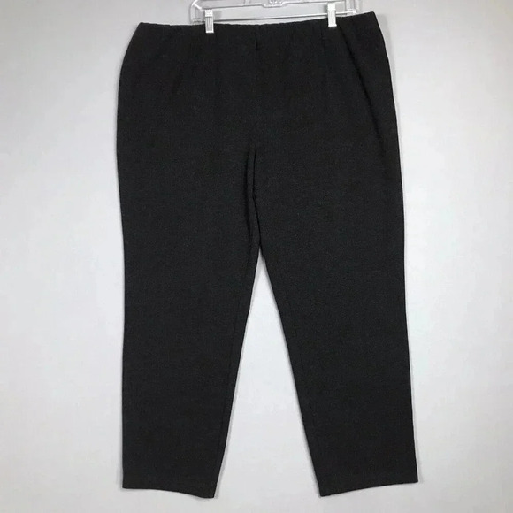 Eileen Fisher Ponte Knit Stretch Pull On Pants Women's Size 3X Black Melange - Picture 1 of 15